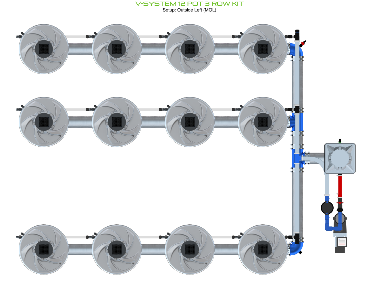 V-SYSTEM 12 Pot 3 Row Kit