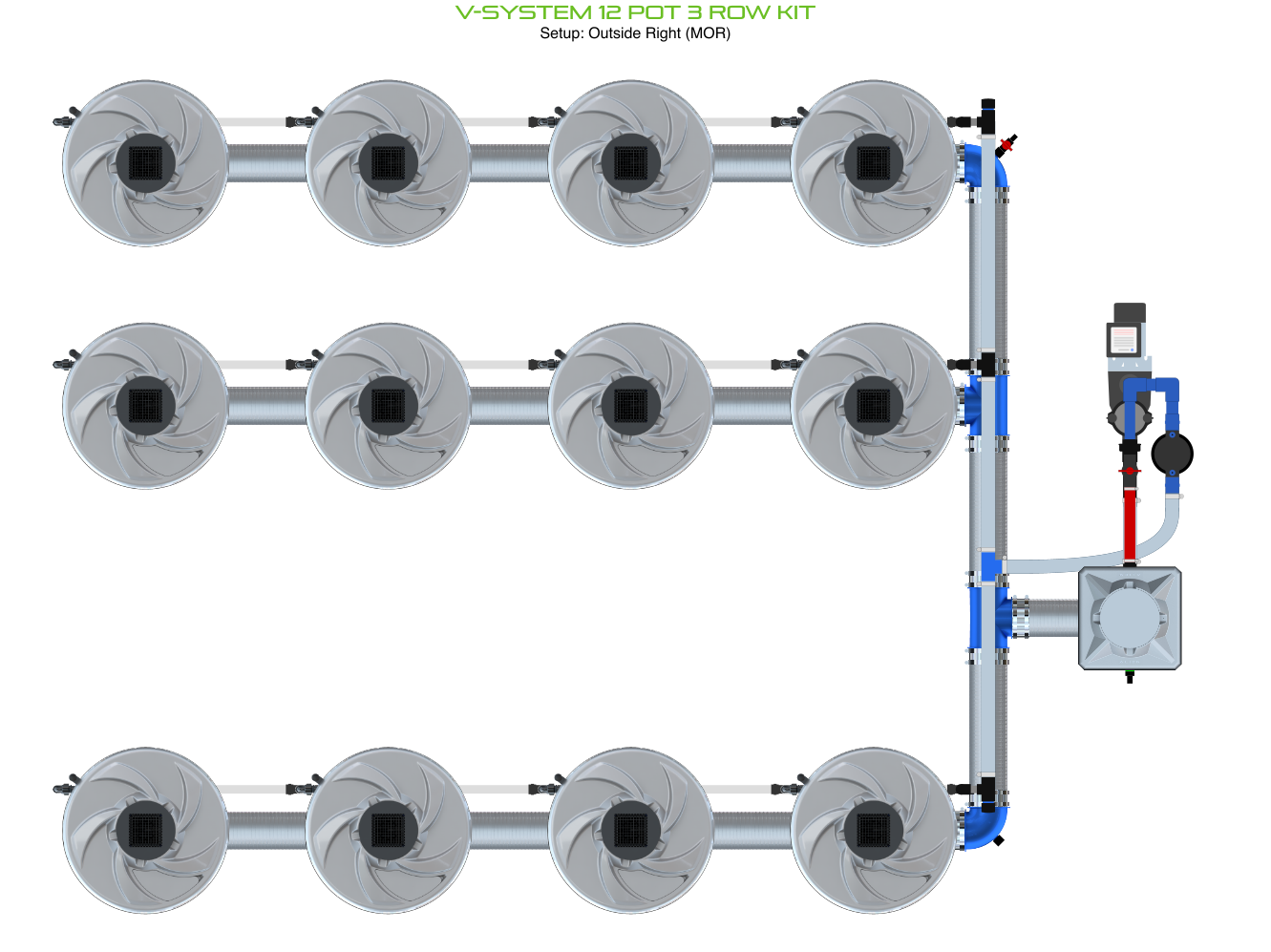 V-SYSTEM 12 Pot 3 Row Kit