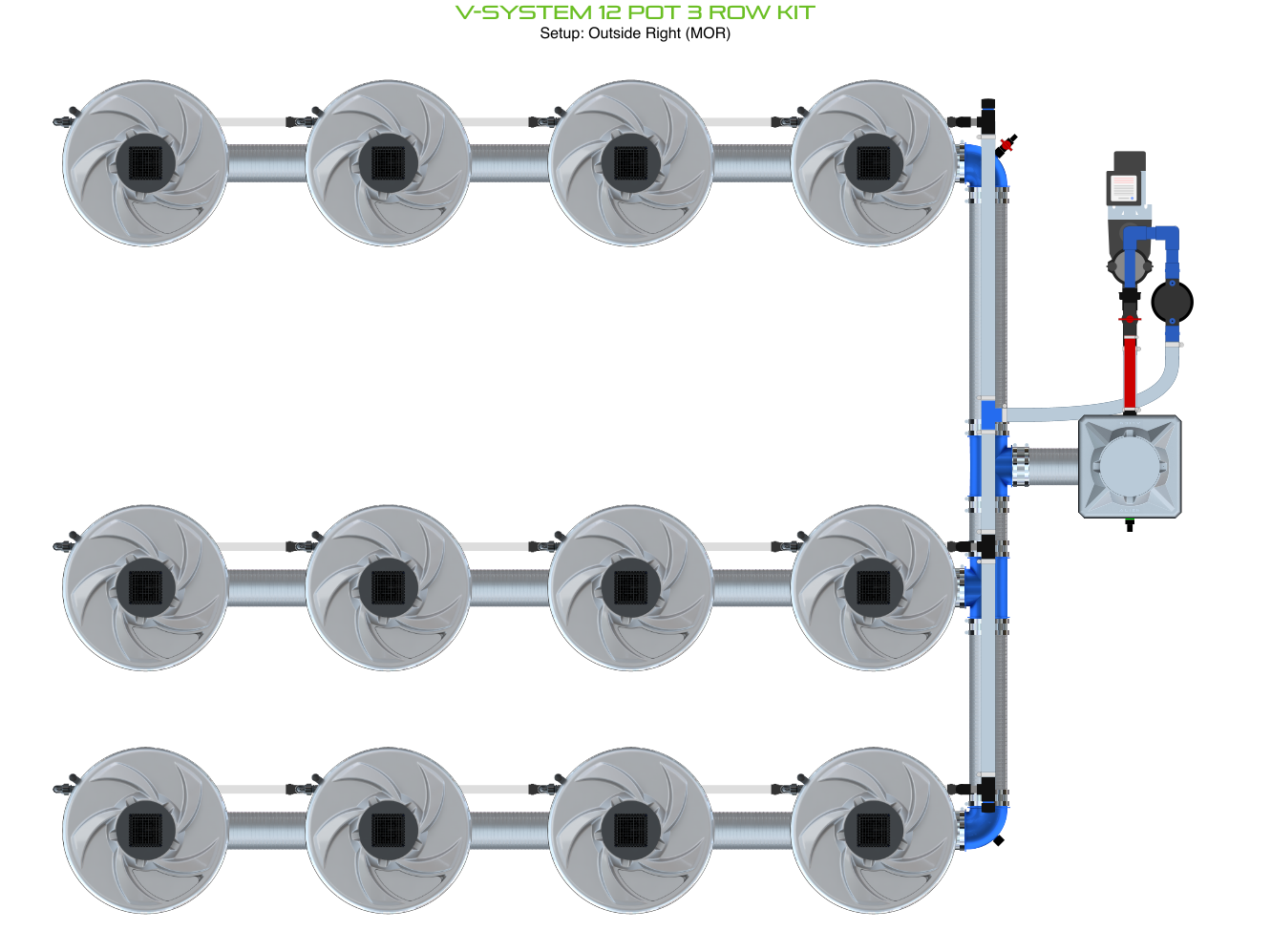 V-SYSTEM 12 Pot 3 Row Kit