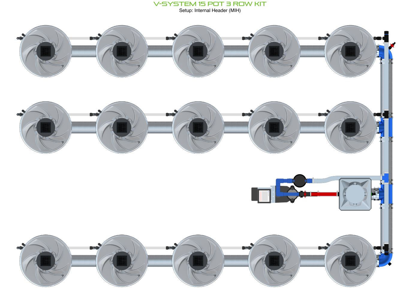 V-SYSTEM 15 Pot 3 Row Kit