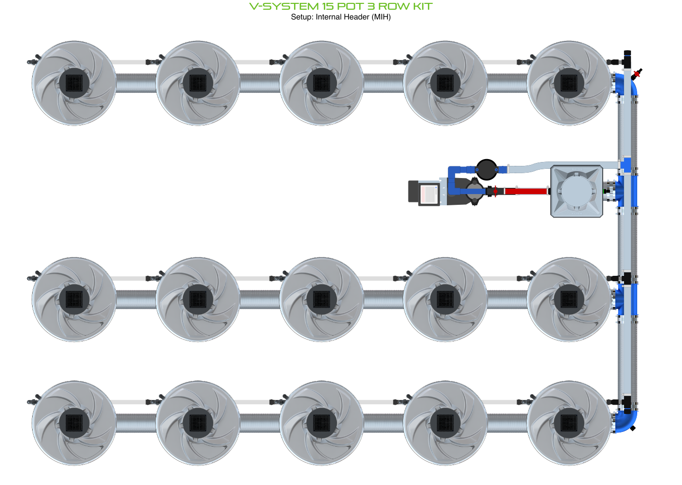 V-SYSTEM 15 Pot 3 Row Kit