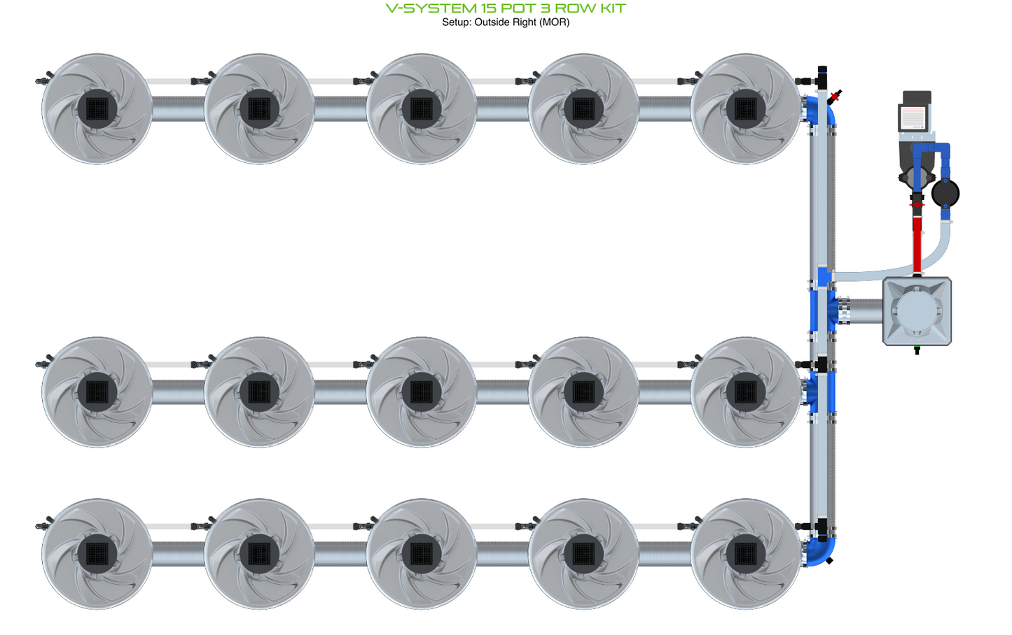 V-SYSTEM 15 Pot 3 Row Kit