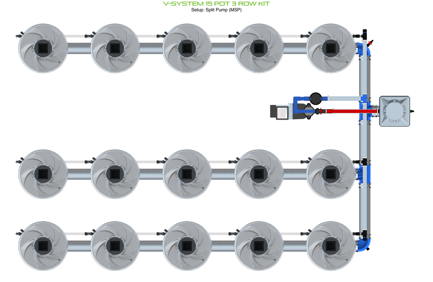 V-SYSTEM 15 Pot 3 Row Kit