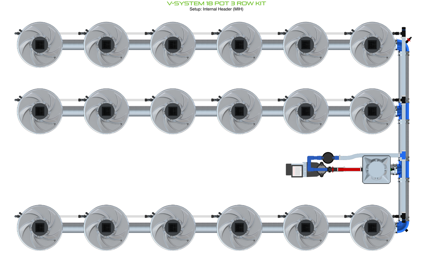 V-SYSTEM 18 Pot 3 Row Kit