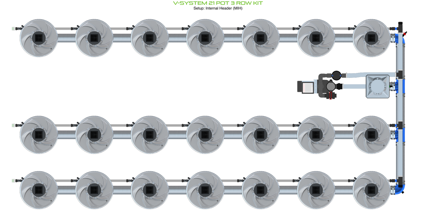 V-SYSTEM 21 Pot 3 Row Kit