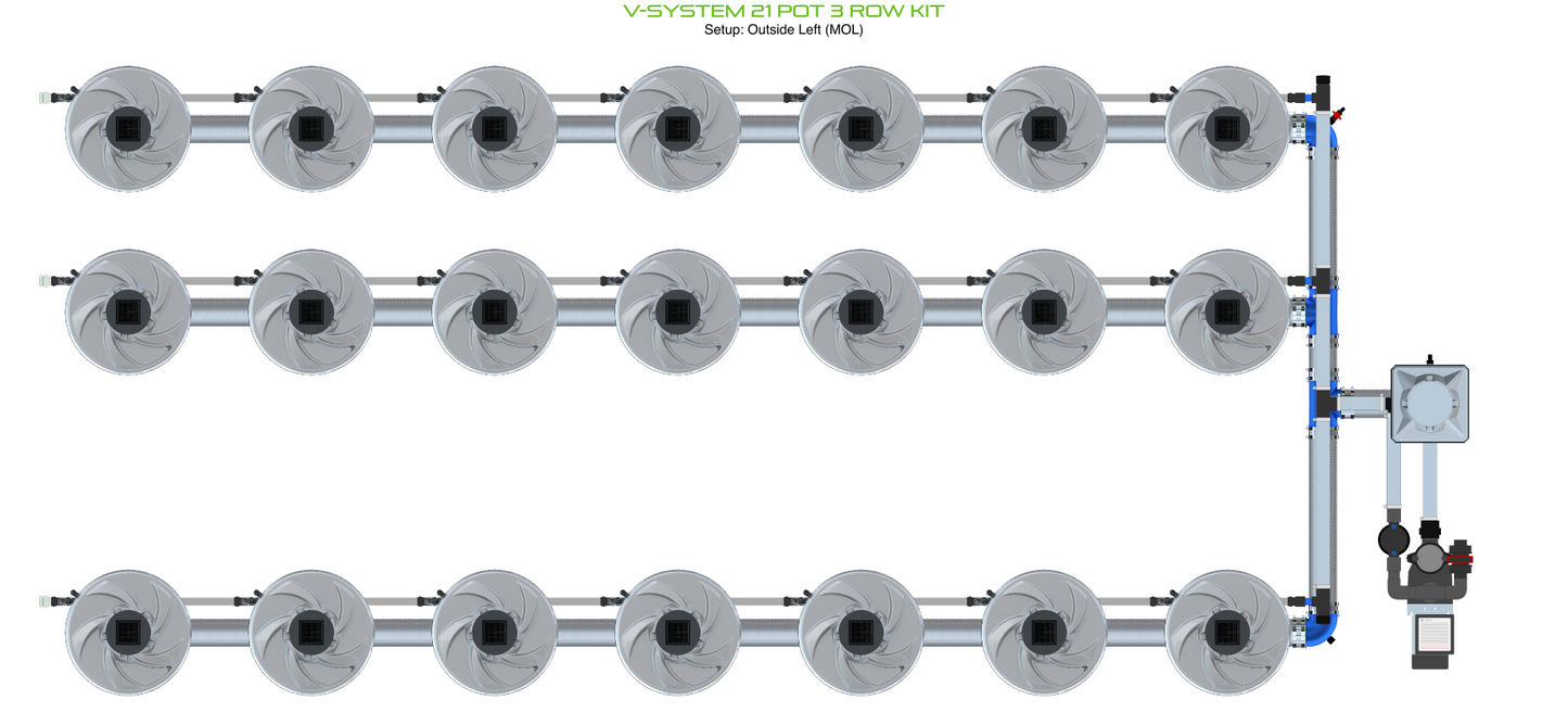 V-SYSTEM 21 Pot 3 Row Kit