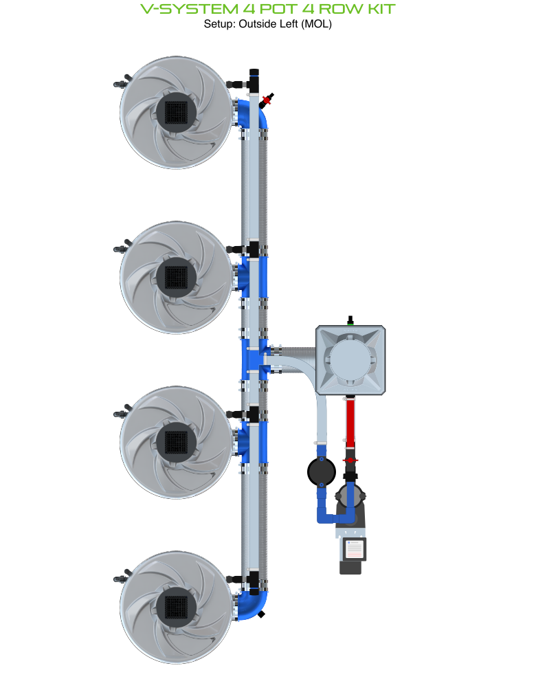 V-SYSTEM 4 Pot 4 Row Kit