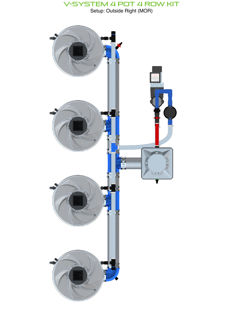 V-SYSTEM 4 Pot 4 Row Kit