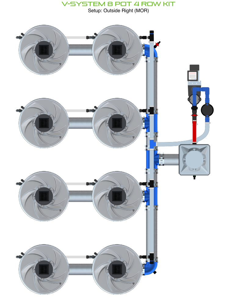 V-SYSTEM 8 Pot 4 Row Kit