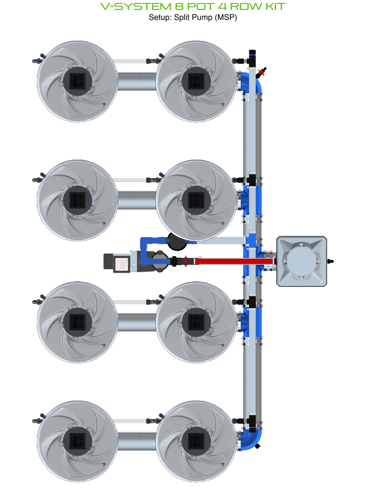 V-SYSTEM 8 Pot 4 Row Kit