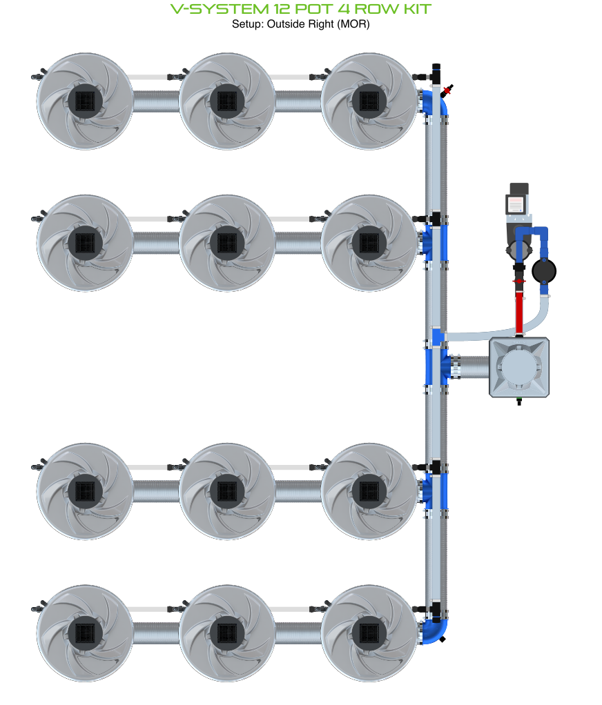 V-SYSTEM 12 Pot 4 Row Kit