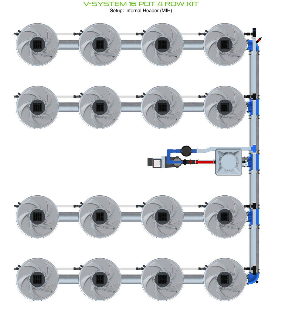 V-SYSTEM 16 Pot 4 Row Kit