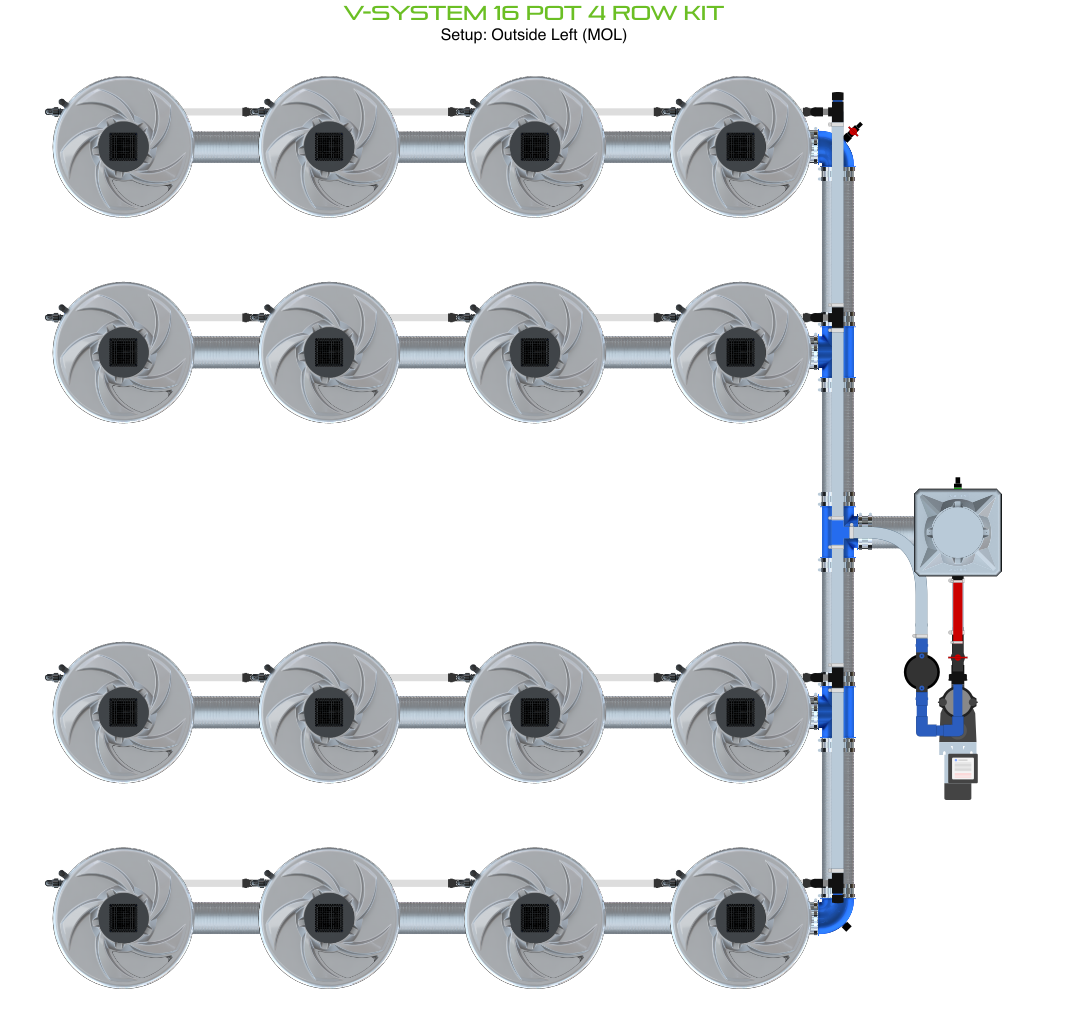 V-SYSTEM 16 Pot 4 Row Kit