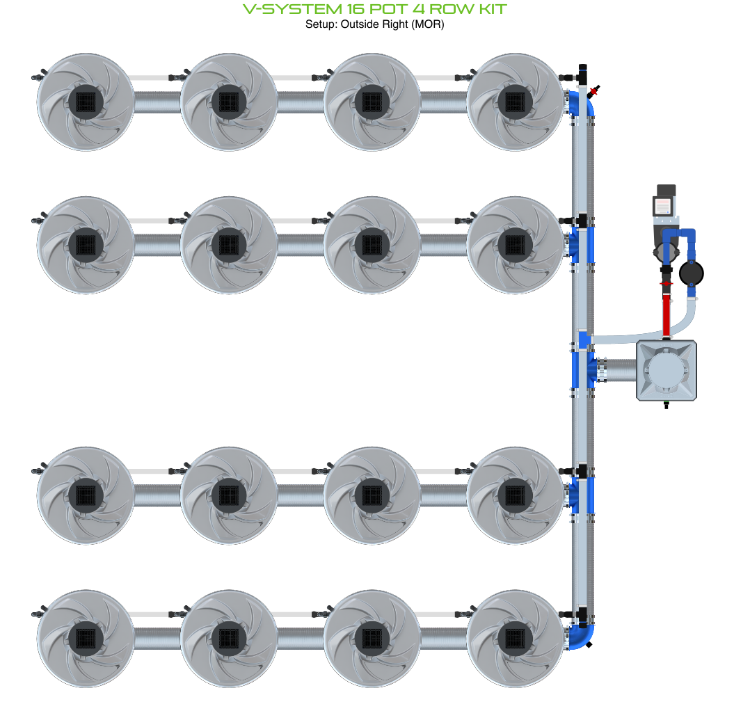 V-SYSTEM 16 Pot 4 Row Kit