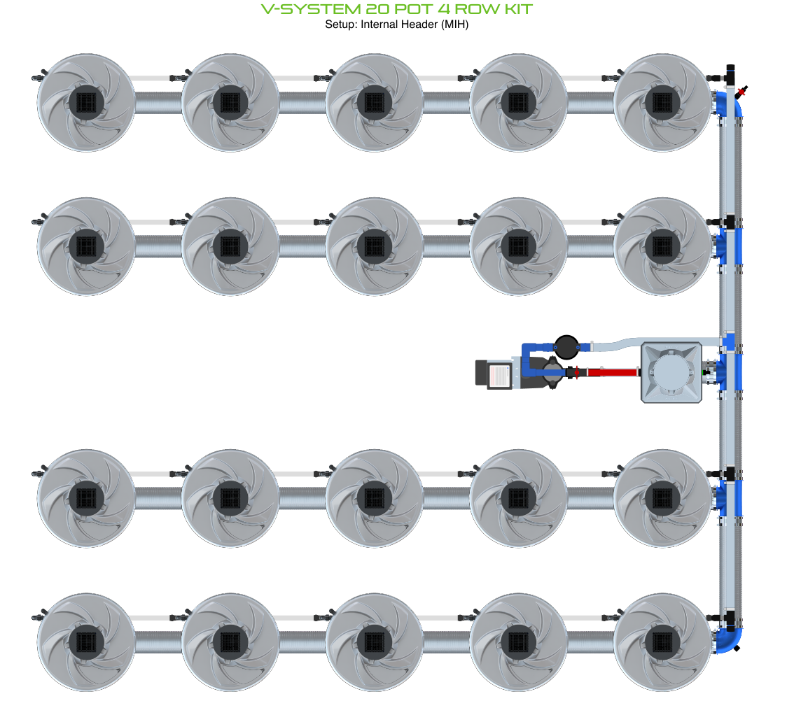 V-SYSTEM 20 Pot 4 Row Kit