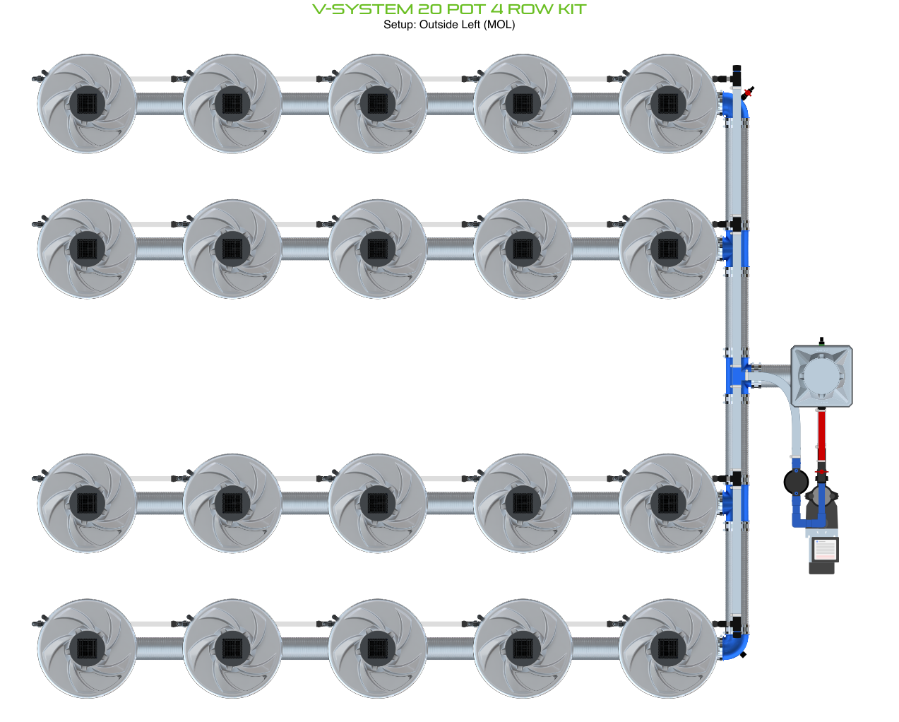 V-SYSTEM 20 Pot 4 Row Kit