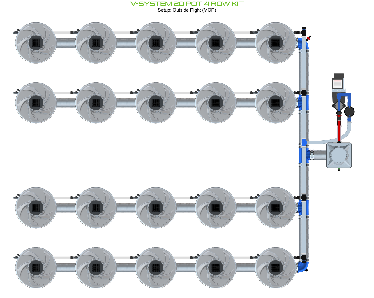 V-SYSTEM 20 Pot 4 Row Kit