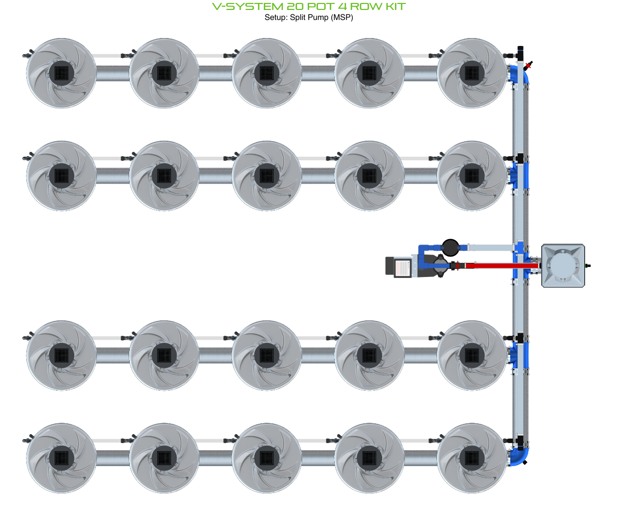 V-SYSTEM 20 Pot 4 Row Kit