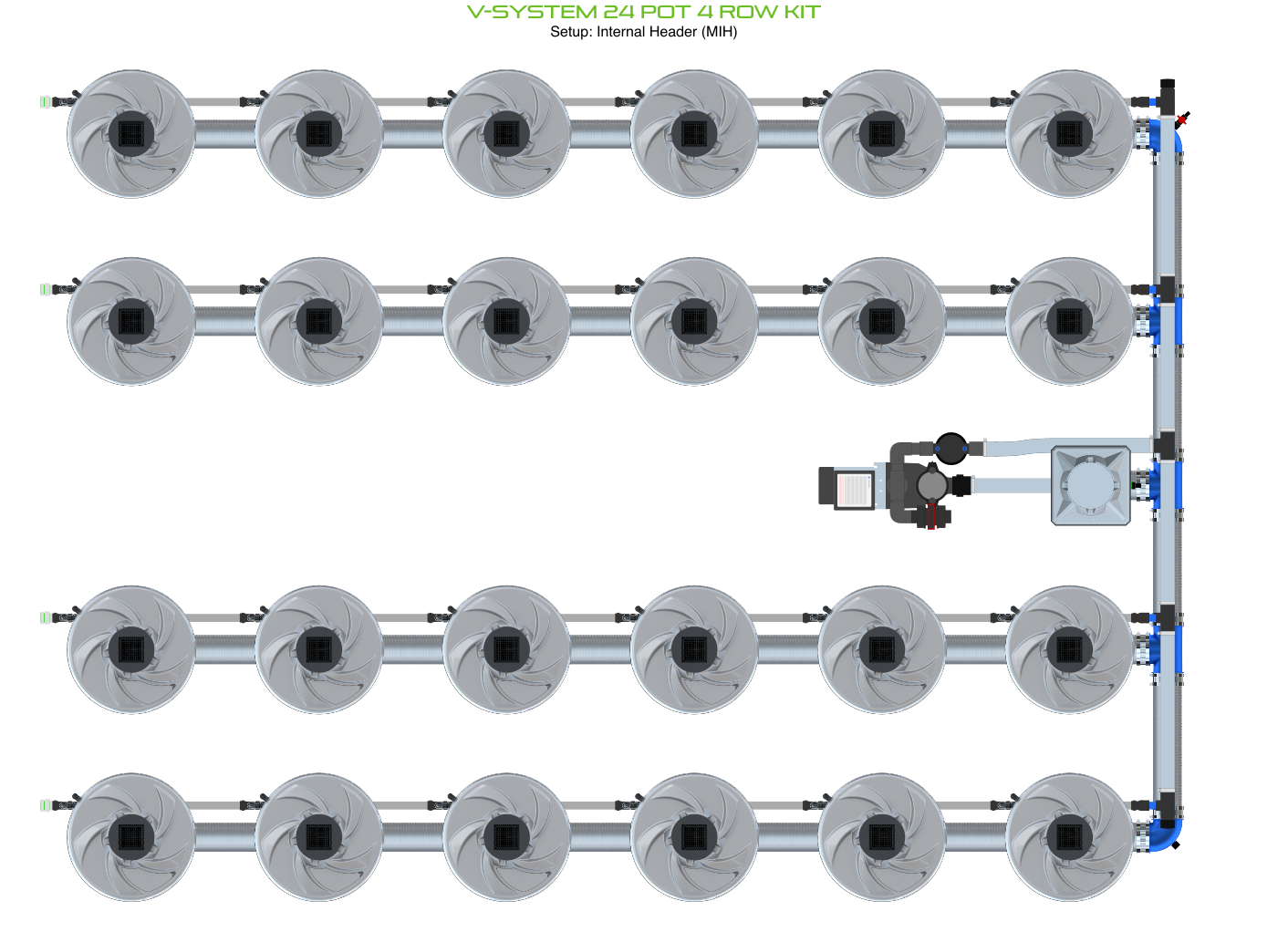 V-SYSTEM 24 Pot 4 Row Kit