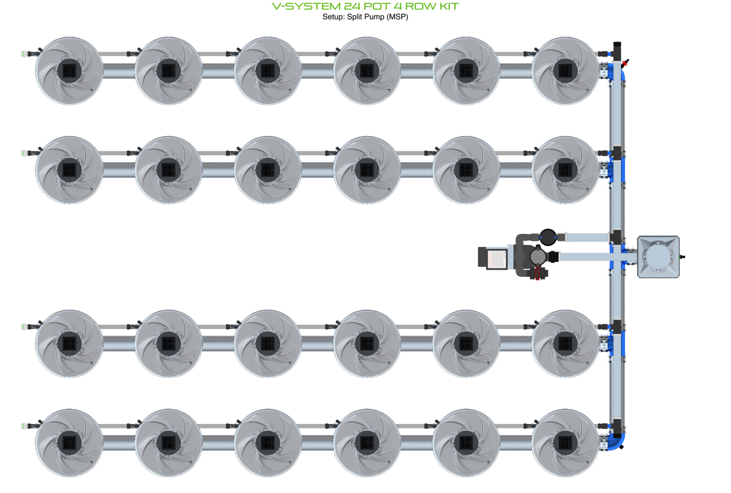 V-SYSTEM 24 Pot 4 Row Kit