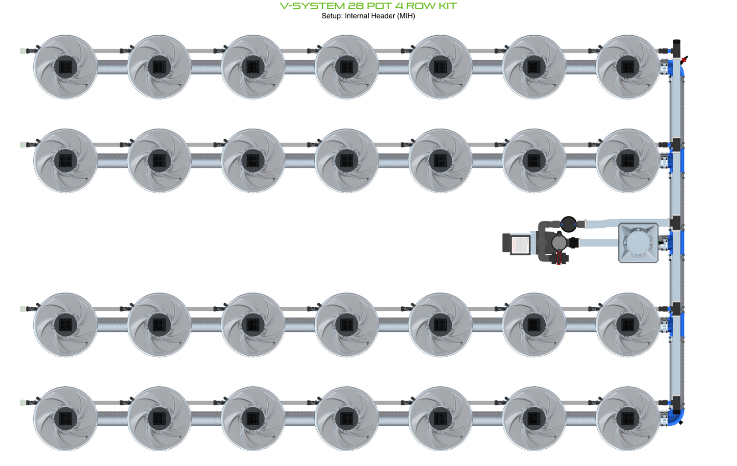 V-SYSTEM 28 Pot 4 Row Kit