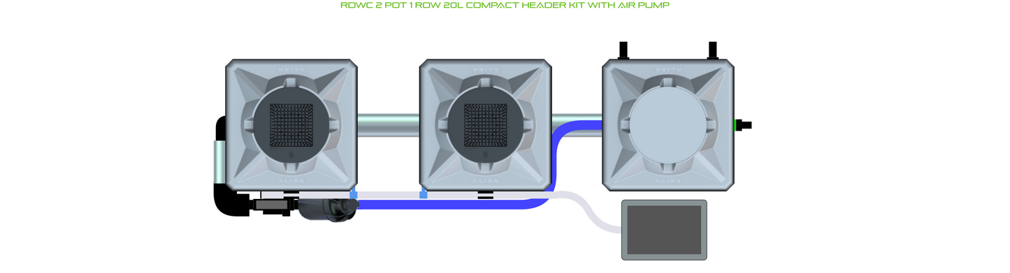 RDWC 2 Pot 1 Row Kit