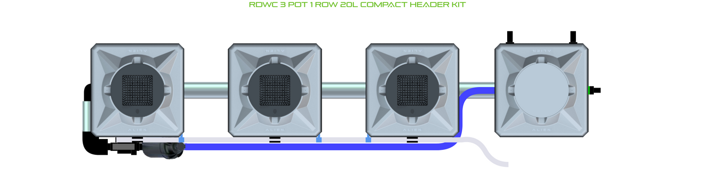 RDWC 3 Pot 1 Row Kit