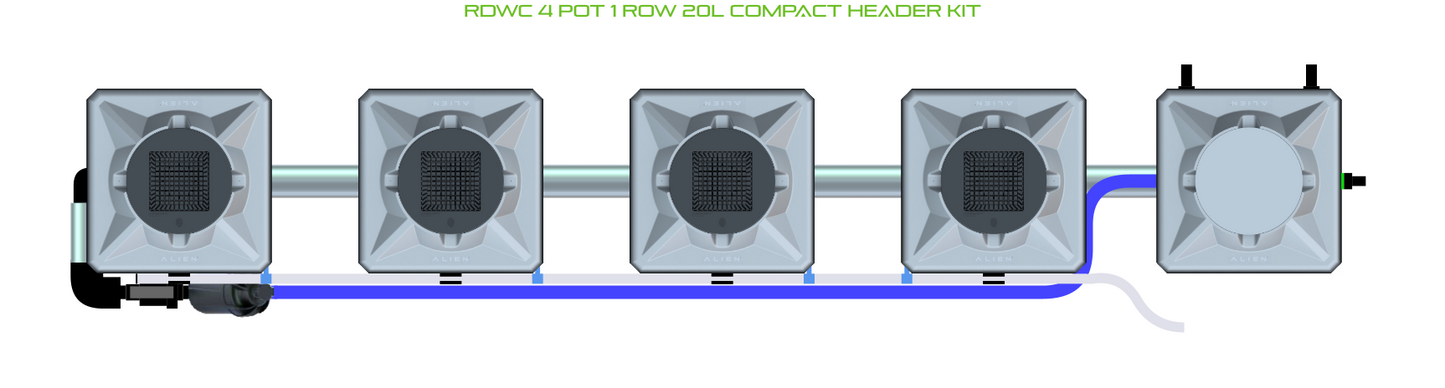 RDWC 4 Pot 1 Row Kit