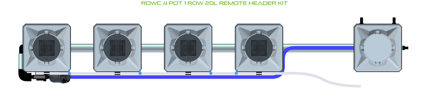 RDWC 4 Pot 1 Row Kit