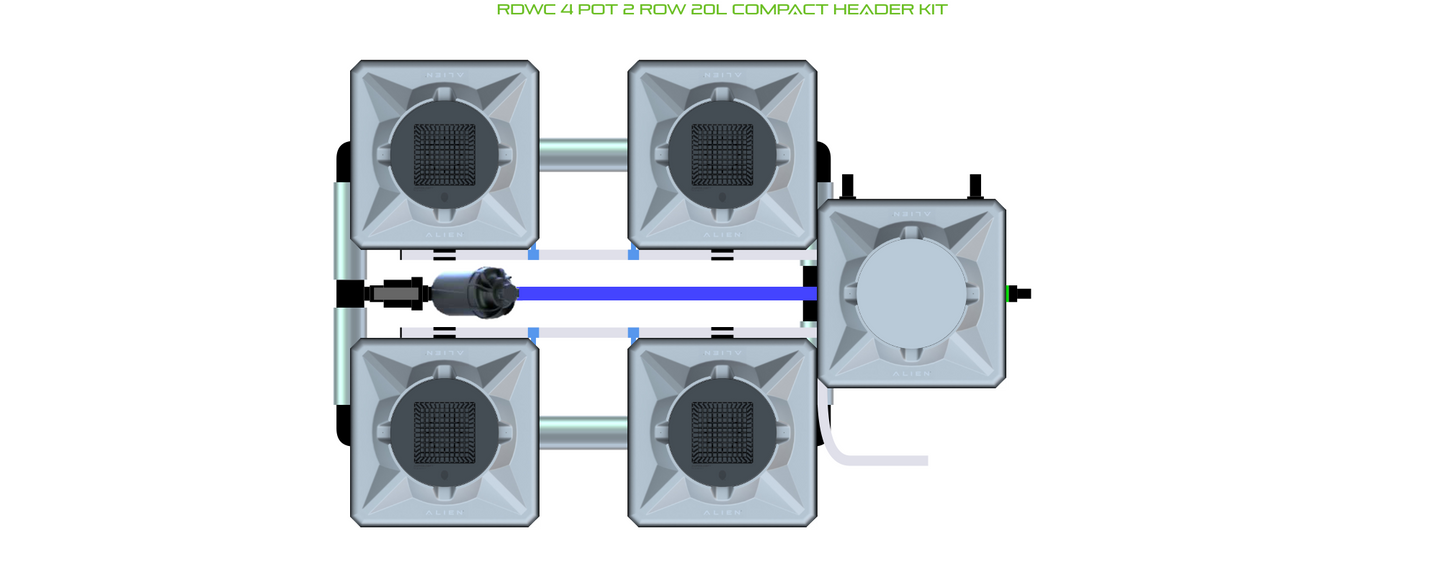 RDWC 4 Pot 2 Row Kit