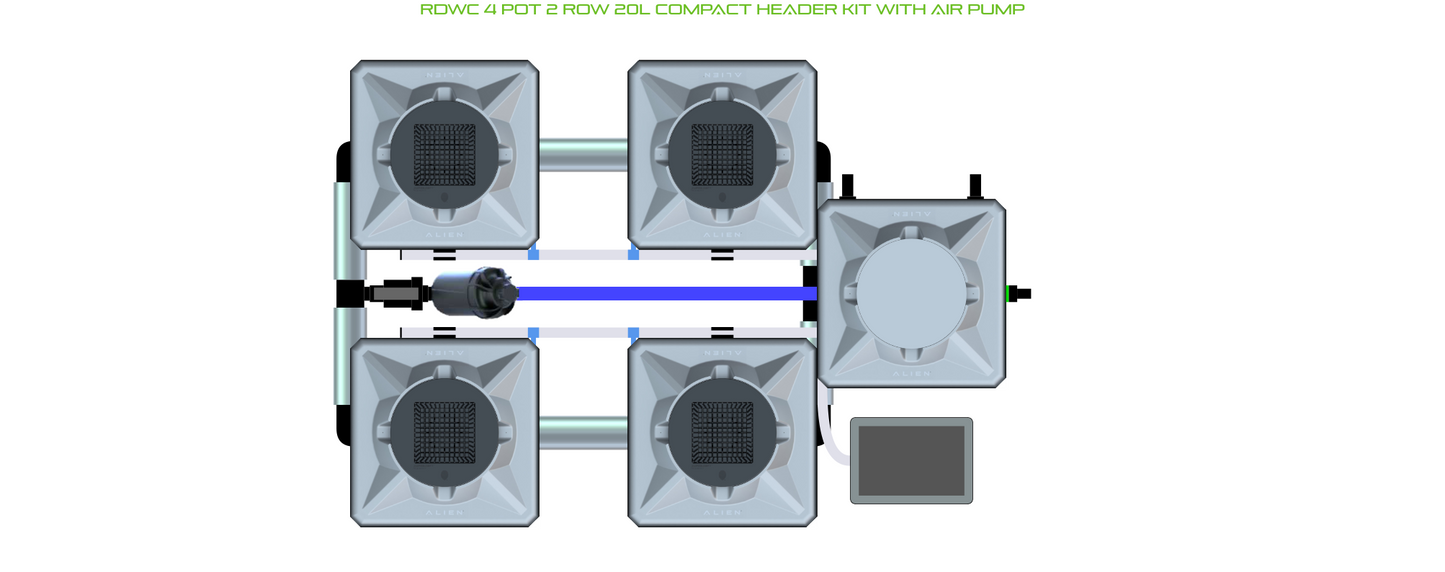 RDWC 4 Pot 2 Row Kit