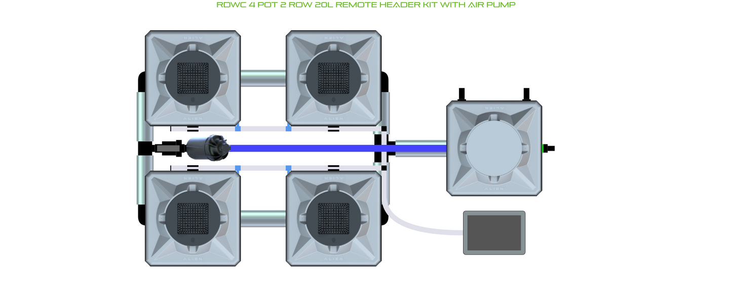 RDWC 4 Pot 2 Row Kit