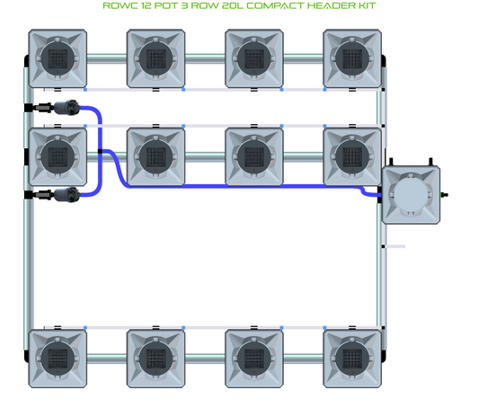 RDWC 12 Pot 3 Row Kit