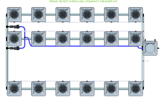 RDWC 18 Pot 3 Row Kit