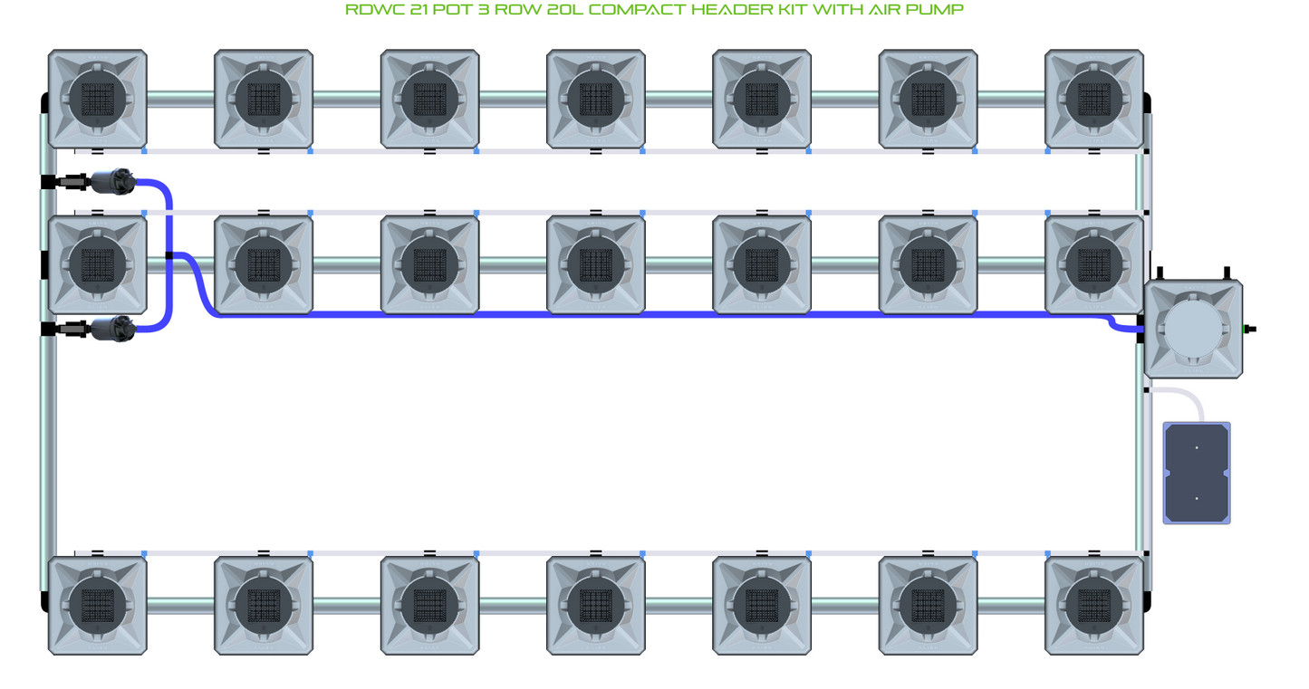 RDWC 21 Pot 3 Row Kit