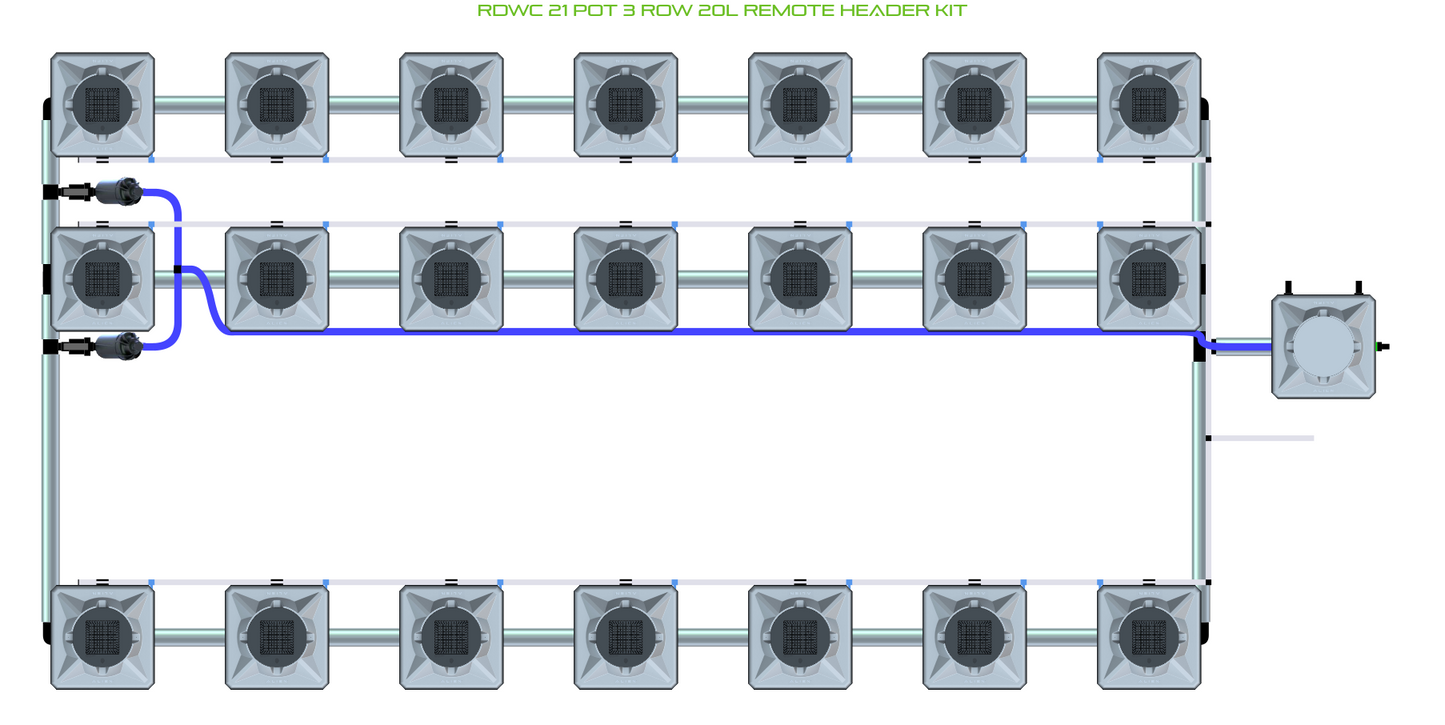 RDWC 21 Pot 3 Row Kit