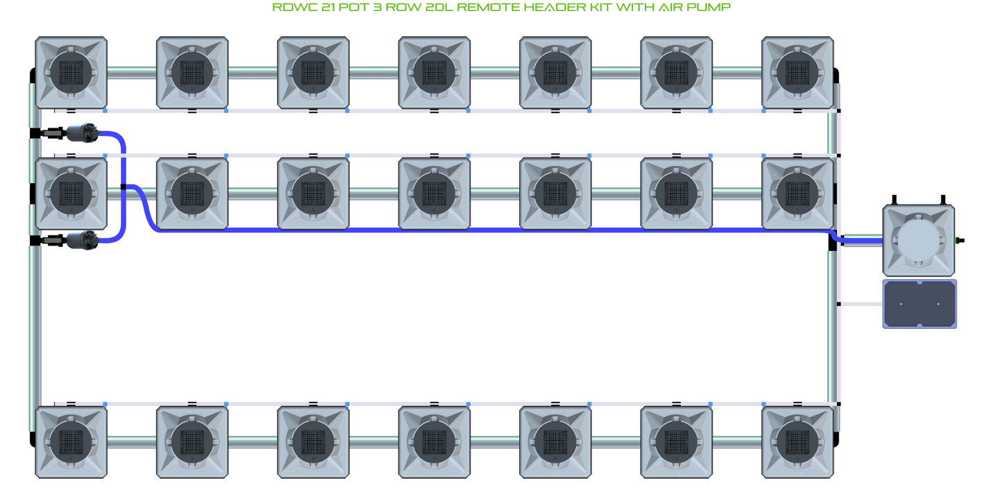 RDWC 21 Pot 3 Row Kit