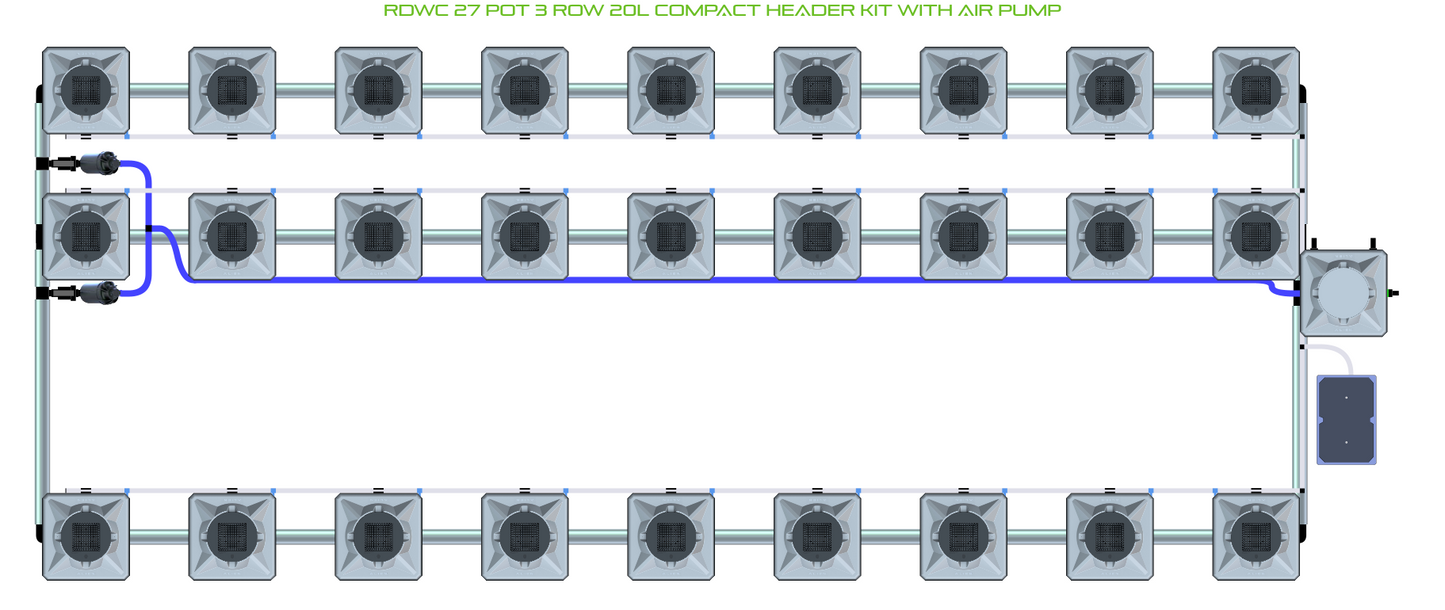 RDWC 27 Pot 3 Row Kit