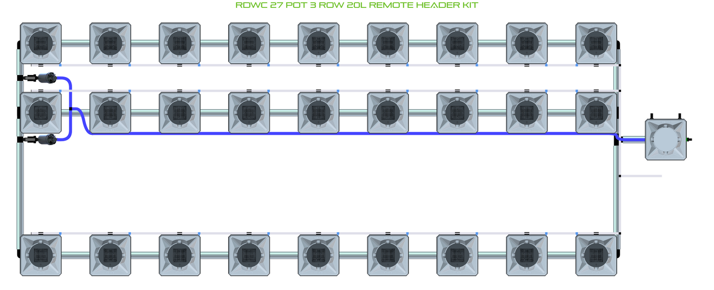 RDWC 27 Pot 3 Row Kit