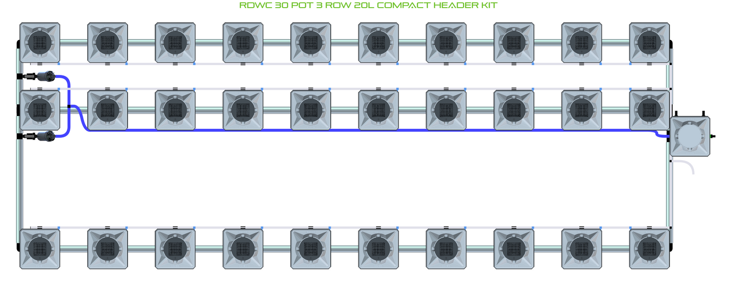 RDWC 30 Pot 3 Row Kit