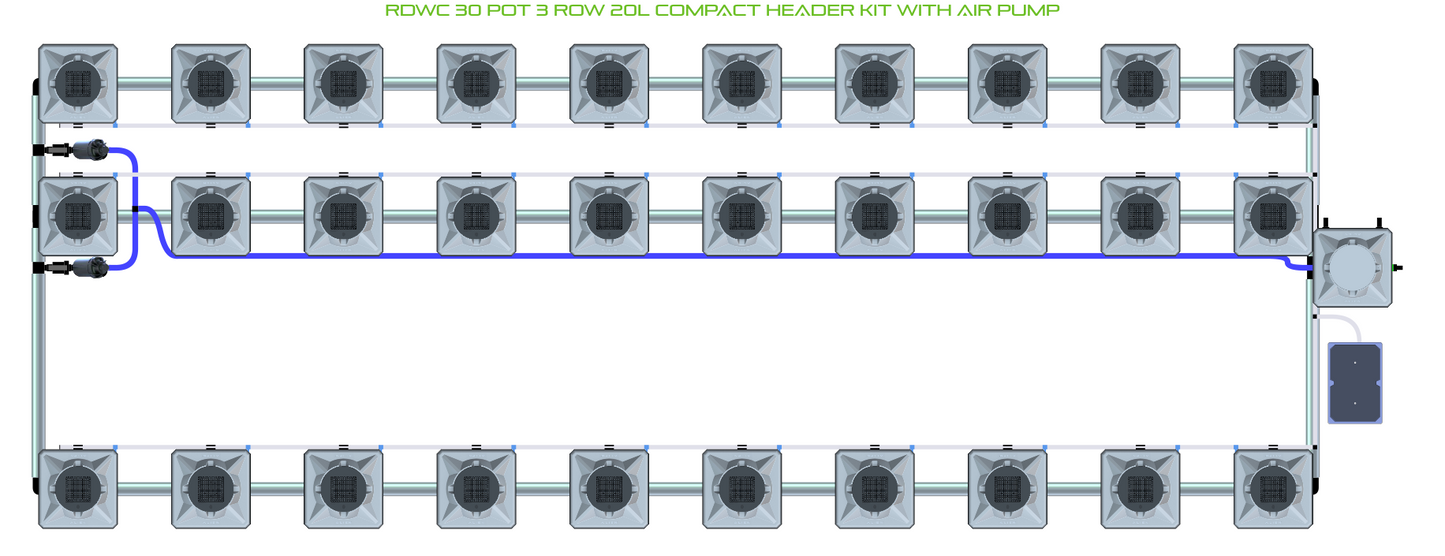 RDWC 30 Pot 3 Row Kit