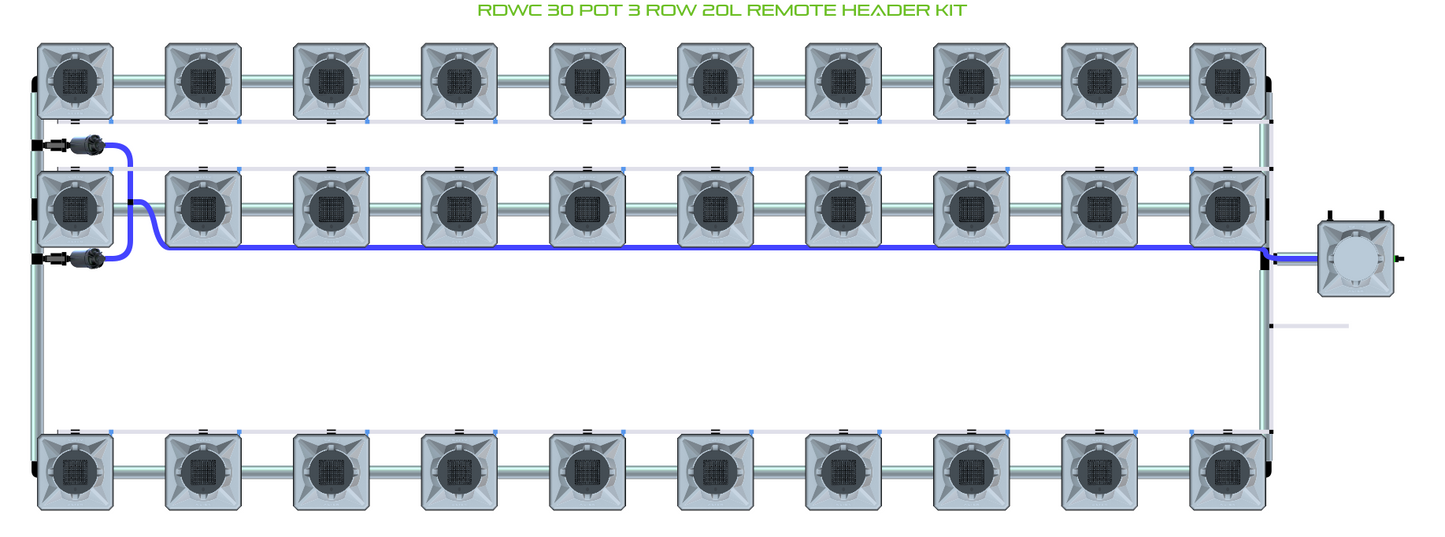 RDWC 30 Pot 3 Row Kit