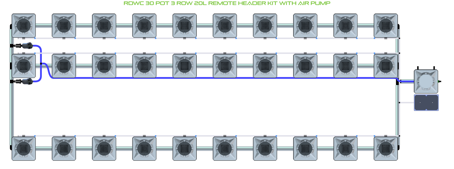 RDWC 30 Pot 3 Row Kit