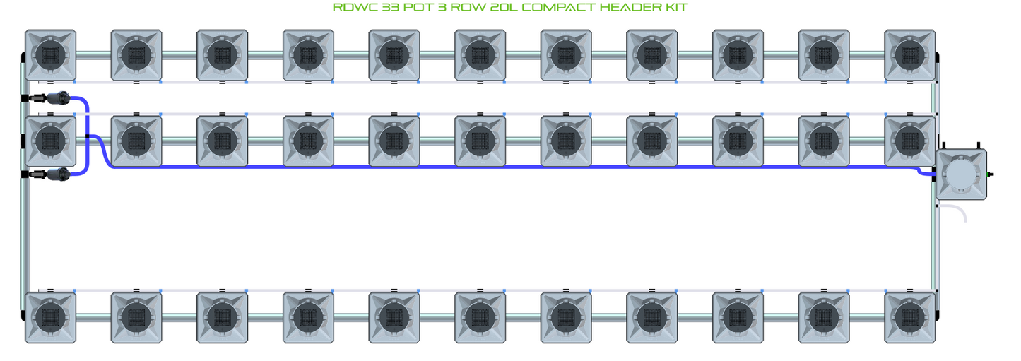 RDWC 33 Pot 3 Row Kit