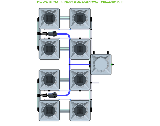 RDWC 8 Pot 4 Row Kit