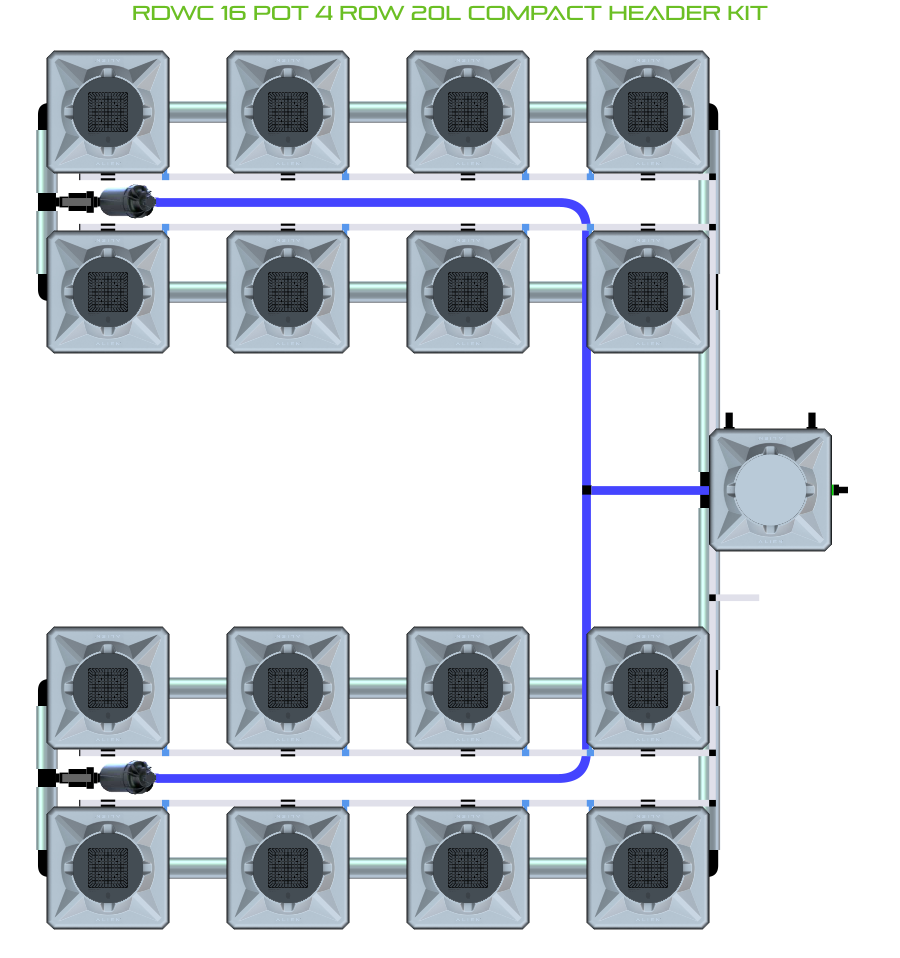 RDWC 16 Pot 4 Row Kit