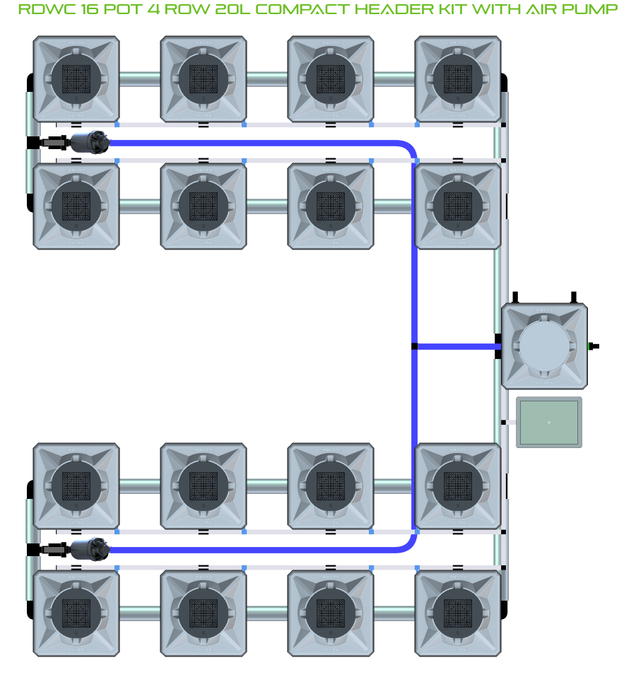 RDWC 16 Pot 4 Row Kit