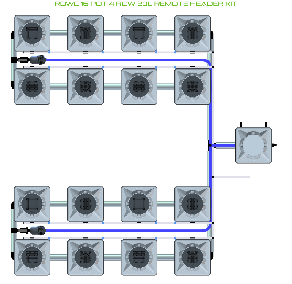 RDWC 16 Pot 4 Row Kit