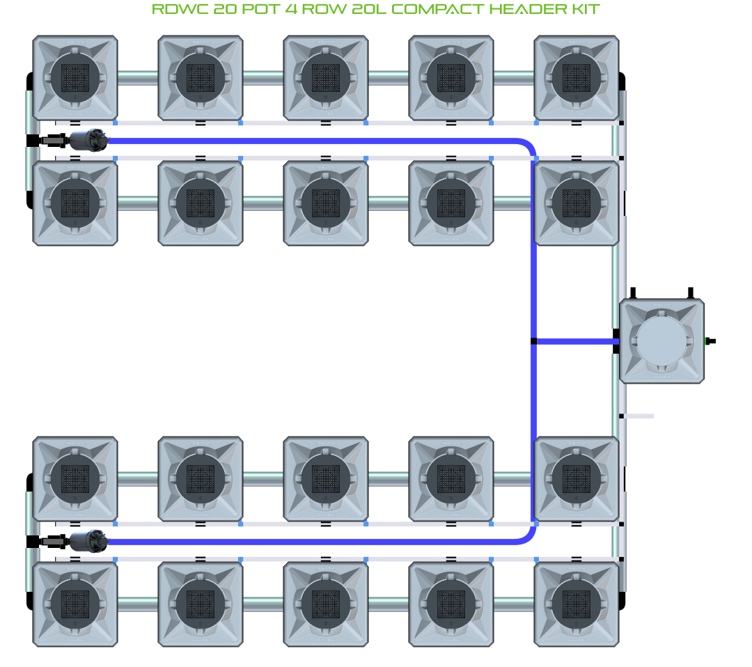 RDWC 20 Pot 4 Row Kit