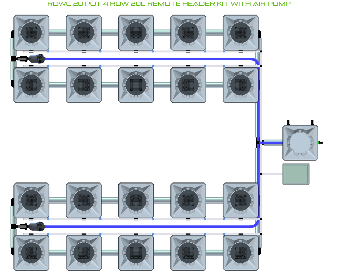 RDWC 20 Pot 4 Row Kit